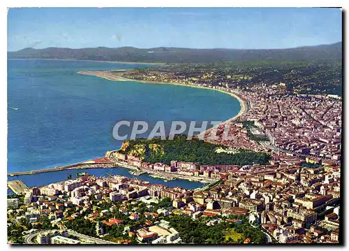 Moderne Karte Nice Cote d'Azur French Riviera Vue aerienne