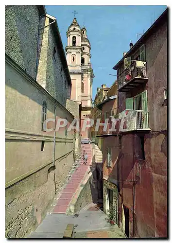 Cartes postales moderne La Cote d'Azur Menton La Vieille Ville ses rues pittoresques l'Eglise St Michel