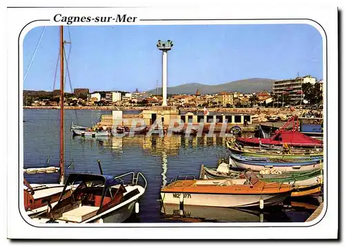 Moderne Karte Cote d'Azur French Riviera Cros de Cagnes Le port Vue generale de la Ville