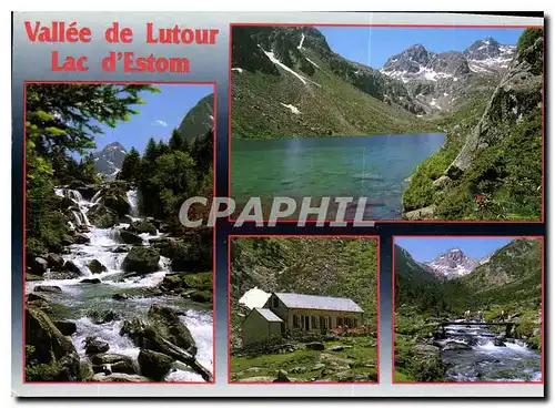 Moderne Karte Hautes Pyrenees Vallee de Lotour Cascade de Pouey Caut Lac d'Estaun