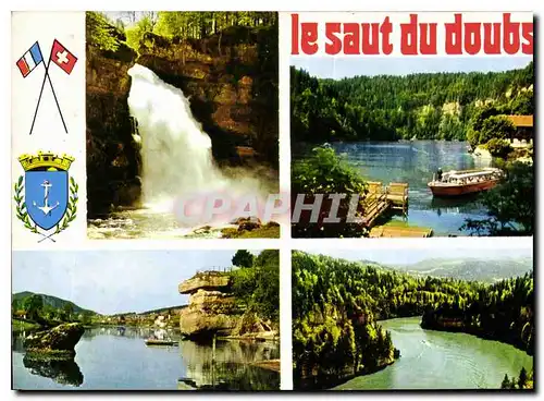 Moderne Karte Beaux sites du Doubs Le Saut du Doubs