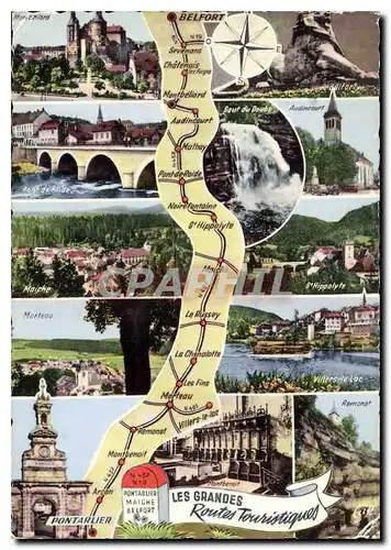 Cartes postales moderne Les Grandes Routes Tourist ques Pontarlier a Belfort