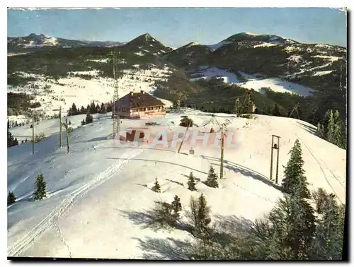 Moderne Karte Metabief Mont d'Or Doubs Le Sommet et les MOntagnes suisses