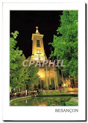 Cartes postales moderne Besancon Doubs L'Eglise Saint Pierre by night