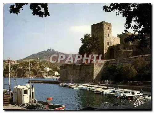 Moderne Karte La Cote Vermeille Collioure Pyrenees Orientales Le vieux port et le chateau