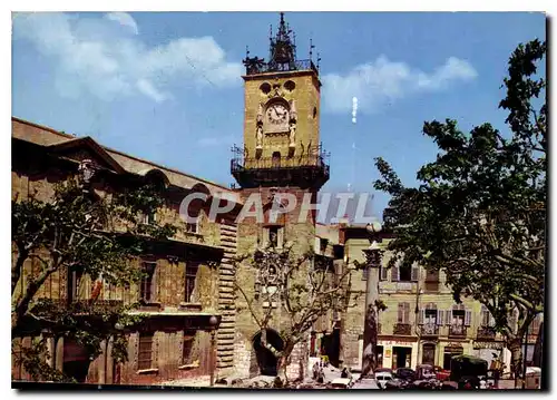 Cartes postales moderne La Cite du Roy Rene Aix En Provence Place de la Mairie Fontaine et Beffroi