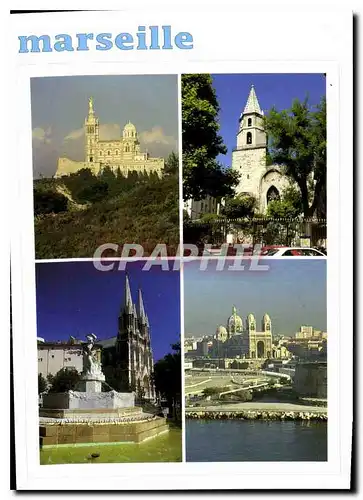 Cartes postales moderne Marseille Bouches du Rhone France Basilique Notre Dame de la Garde Eglise des Accoules