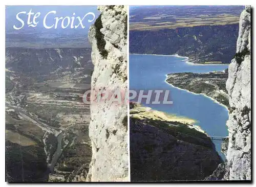 Cartes postales moderne Lumiere et Beaute du Verdon la Vallee de Ste Croix et apres le barrage