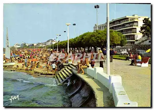 Cartes postales moderne Couleurs et Lumiere de France Arcachon Gironde La Plage et la Promenade a Maree Haute