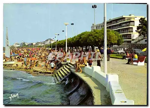 Moderne Karte Couleurs et Lumiere de France Arcachon Gironde La Plage et la Promenade a Maree Haute