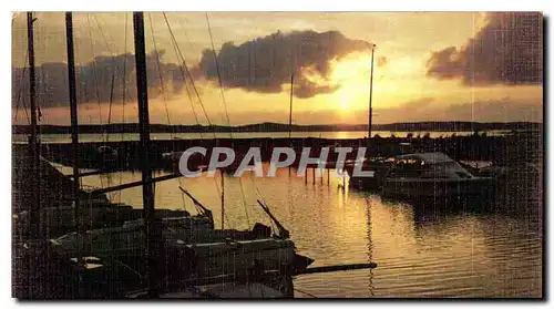 Moderne Karte Lumieres et Couleurs de Gironde Coucher de Soleil sur le lac