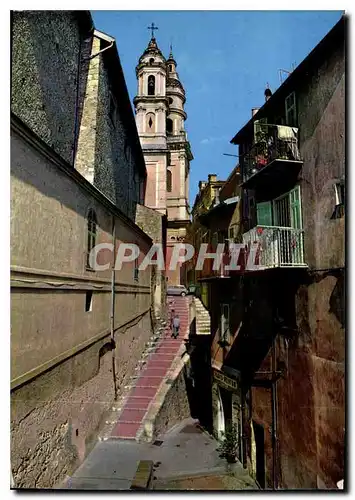 Cartes postales moderne La Cote d'Azur Menton La Vieille Ville ses rues pittoresques L'Eglise St Michel