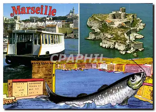 Cartes postales moderne Marseille Le Ferry Boat Le Chateau d'If La Legendaire Sardine