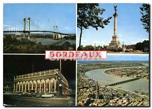Cartes postales moderne Bordeaux Gironde de gauche a droite