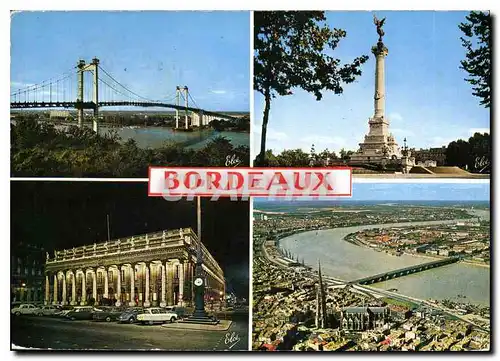 Moderne Karte Bordeaux Gironde de gauche a droite