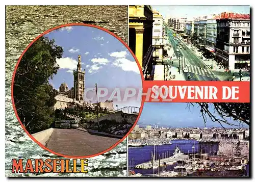 Moderne Karte Souvenir de Marseille