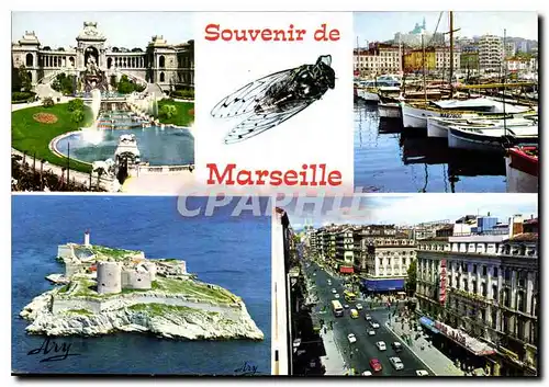 Cartes postales moderne Marseille Palais Longchamps le Port le Chateau d'If la Canebiere