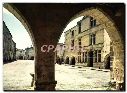 Moderne Karte Saint Macaire Gironde cite Medievale la place du Mercadiou XIII siecle a droite le Relais de Pos