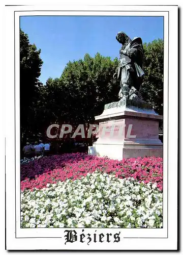 Cartes postales moderne Beziers Herault la statue de Pierre Paul Riquet sur les allees