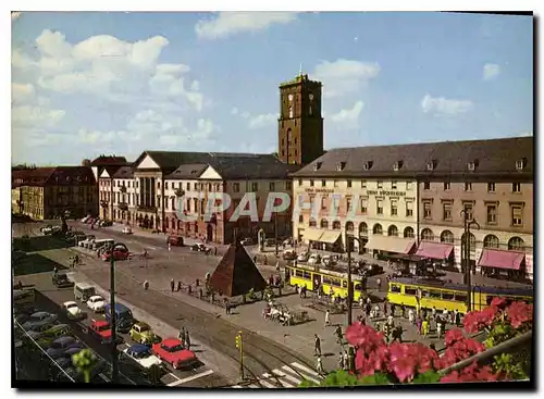 Cartes postales moderne Karlsruhe Marktplatz mit Rathaus Tramway