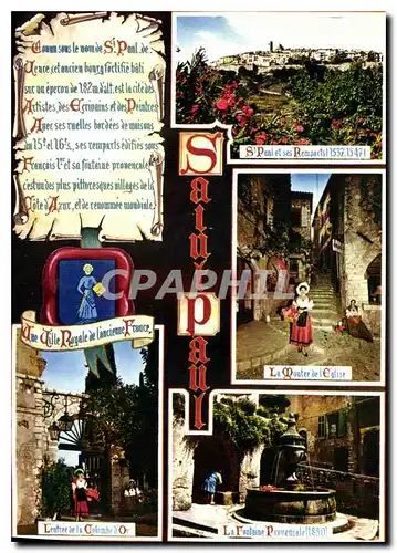 Cartes postales moderne Cote d'Azur Carrefour Mondial du Tourisme Saint Paul Ville royale de l'ancienne France