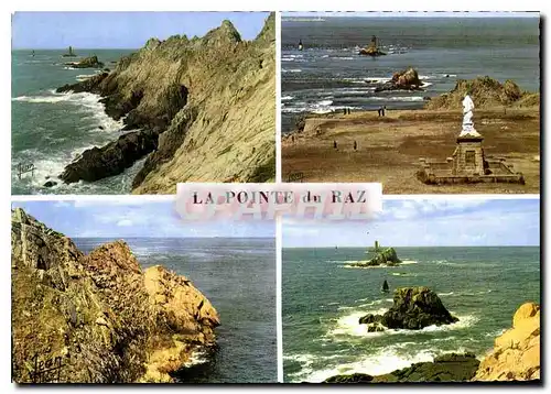 Cartes postales moderne La Bretagne La Pointe du Raz vue generale Notre Dame des Naufrages Tete de Cochon Extreme Pointe