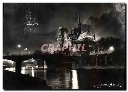 Cartes postales moderne Paris au Clair de Lune Notre Dame et la Seine