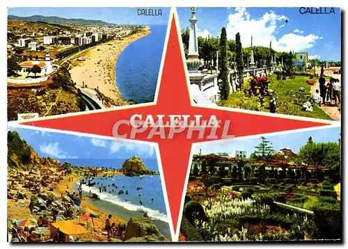 Moderne Karte Calella Barcelona Espana Diverses details