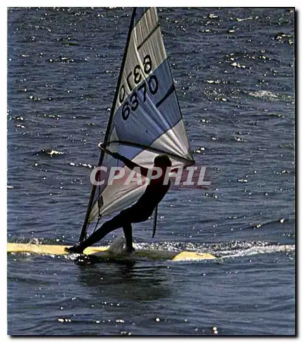 Moderne Karte Lumiere et Beaute de la Cote d'Azur Windsurfers en Mediterranee