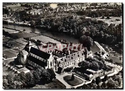 Cartes postales moderne Fontgombault Indre vue aerienne Abbaye Notre Dame vue de l'Ouest