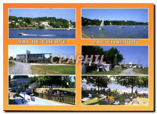 Moderne Karte Val de Creuse Eguzon Indre lac Chambon Camping Plage