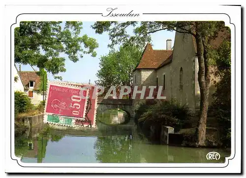 Moderne Karte Issoudun Indre les bords de la Theols le Pont Saint Poterne