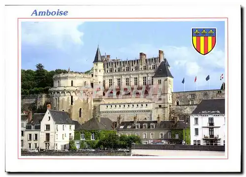 Moderne Karte Chateaux de la Loire Amboise I et L vue d'ensemble du Chateau