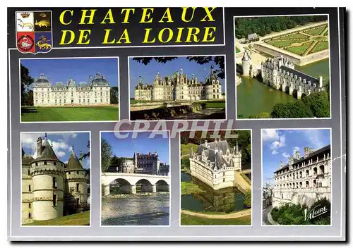 Cartes postales moderne Les Merveilles du Val de Loire Cheverny XVII siecle Chambord XVI siecle Chenonceau sur Loire XVI