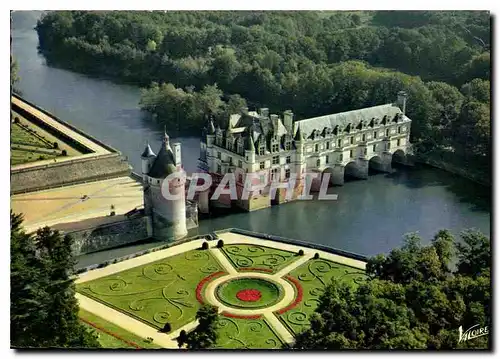 Cartes postales moderne Les Merveilles du Val de Loire Chenonceaux Indre et Loire vue aerienne du Chateau XV XVII siecle