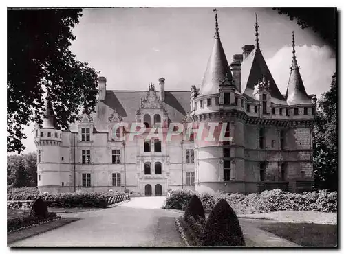 Moderne Karte Azay le Rideau Indre et Loire le Chateau vu du Nord