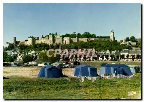 Cartes postales moderne Les Merveilles du Val de Loire chinon Indre et loire le Camping au second plan la Ville dominee