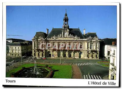 Cartes postales moderne Couleurs et Lumiere de France tours Indre et Loire l'Hotel de Ville et la Place Jean jaures