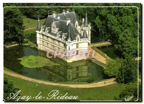 Cartes postales moderne Les Merveilles du Val de Loire Azay le rideau Indre et Loire vue aerienne du Chateau XVI siecle