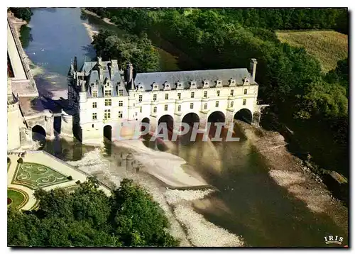 Moderne Karte Chenonceaux le chateau vue aerienne