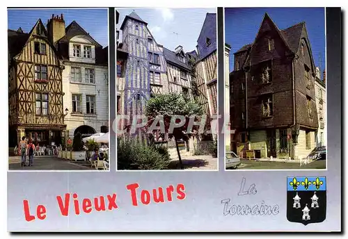 Cartes postales moderne Les Merveilles du Val de Loire Tours Indre et Loire la vieille ville et ses Maisons a Pans de bo