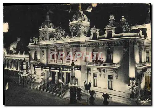 Cartes postales moderne La Principaute de Monaco Monte Carlo le casino la nuit