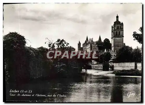 Cartes postales moderne Loches I et L tour St Antoine et chateau sus le l'Indre