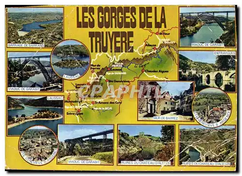 Cartes postales moderne Les beaux sites de France le circuit des gorges de la Truyere