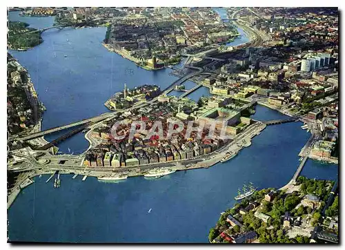 Moderne Karte Stockholm the city on the water in the centre the Old Town