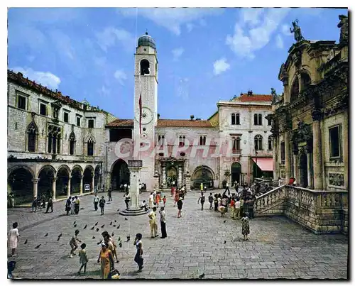 Moderne Karte Dubrovnik le palais Sponza et l'Eglise St Vlaho