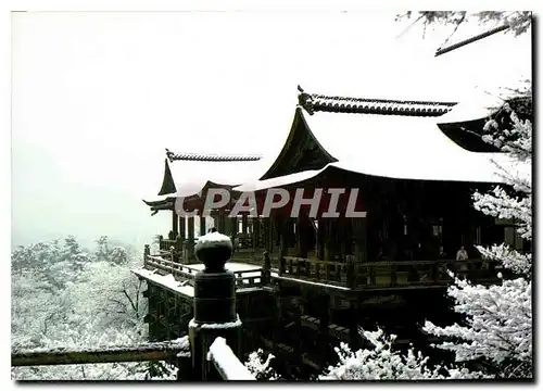 Moderne Karte Snow view of Hamamatsucho Temple Kyoto