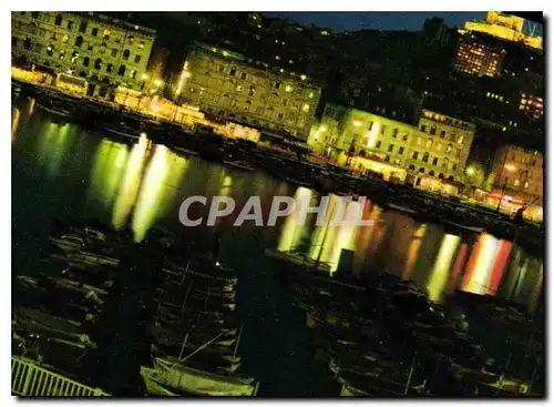 Cartes postales moderne Marseille Le Port la nuit