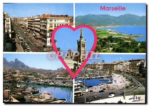 Moderne Karte Marseille la Canebiere la Plage le Port des Goudes Quai du Port Notre Dame de la Garde