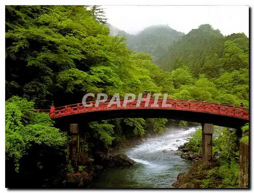 Moderne Karte Divine Bridge of Nikko Futarasan Shrine over Daiya River